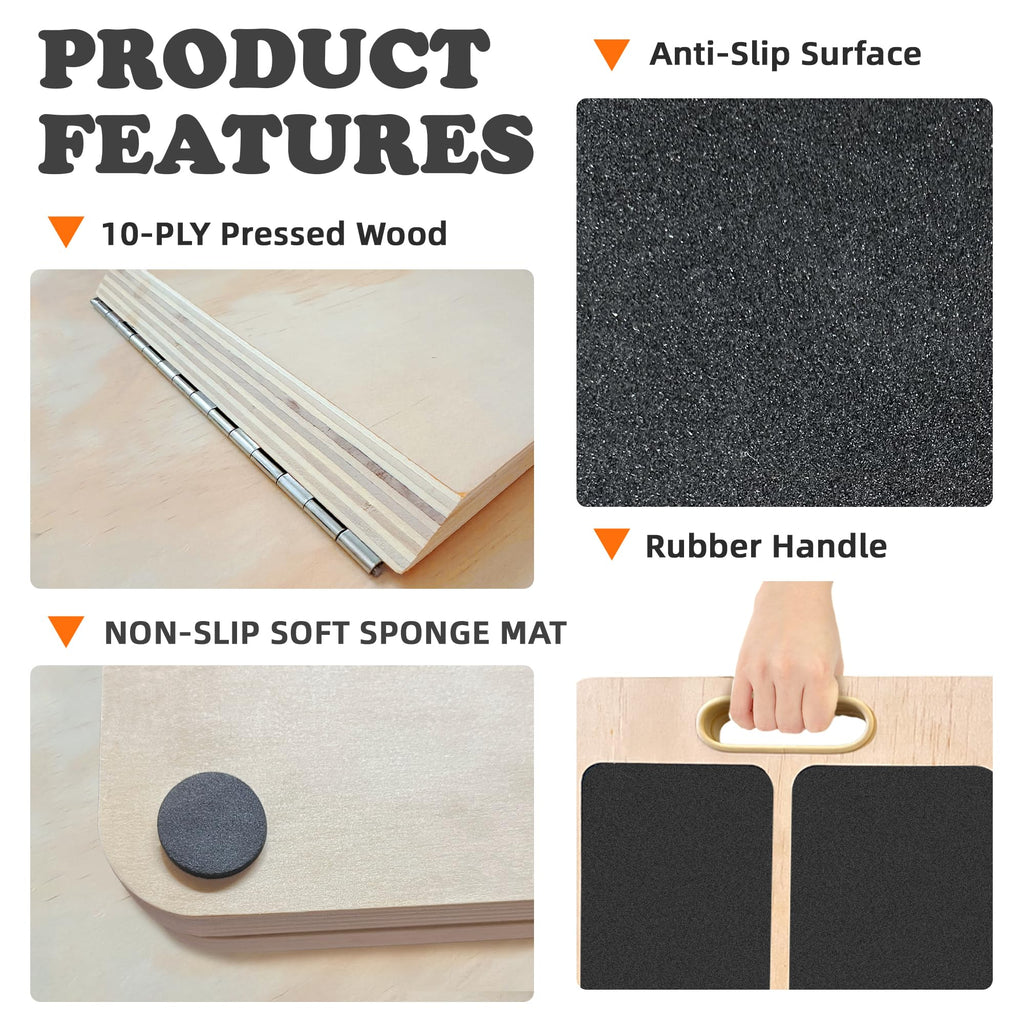 Slant Board for Calf Stretching, Adjustable Portable Wooden Calf Stretcher Incline Board, 380 lbs Weight Capacity Calf Stretch Wedge for Leg, Knees, Heel, Ankle & Stretching