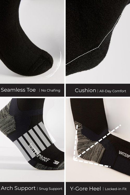 WRAP ME Waterproof Socks for Men Women, Ultimate Warmth with Merino Wool, Waterproof Hiking Socks with Breathable Cushion