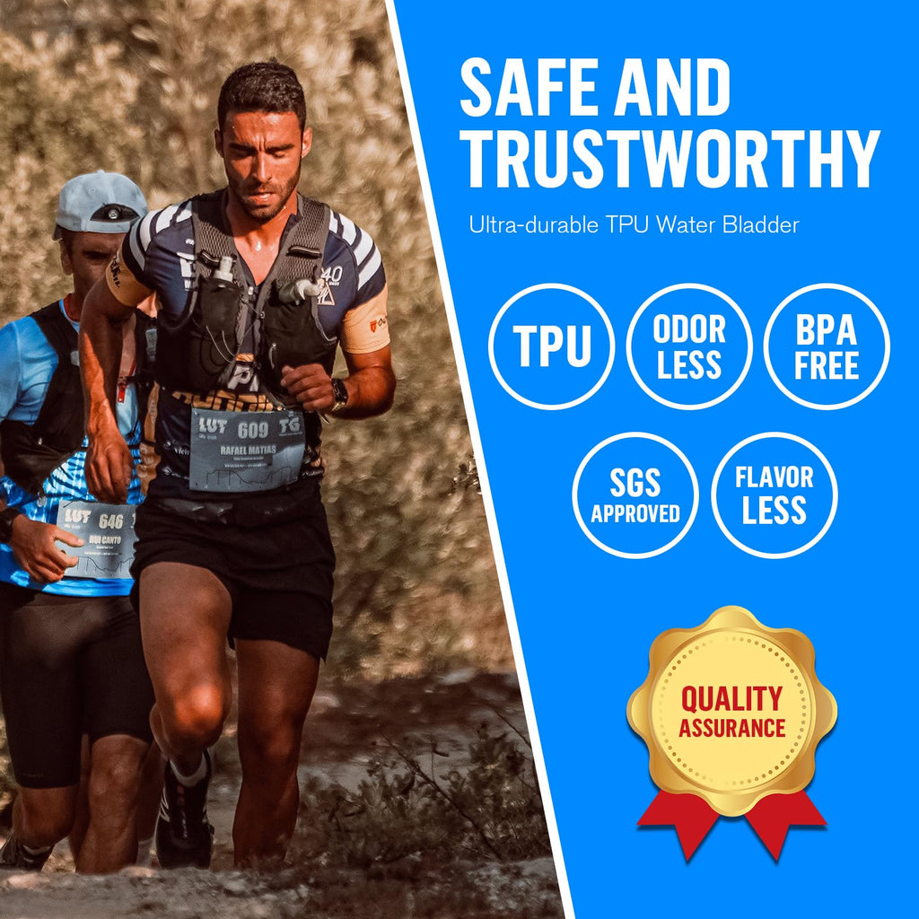 UTOBEST Soft Flask, 2 Pack Soft Flask Running Bottles 500ml,TPU Foldable Running Flask, Portable Collapsible Flask Handheld for Travel Traveling Hiking Cycling City Walk
