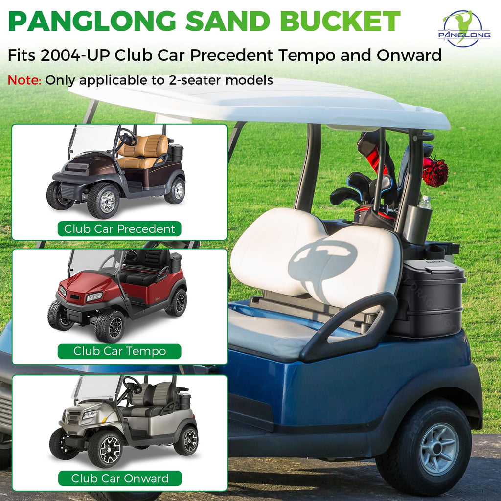 Panglong Large Capacity Sand Bucket with Bracket, Fits for 2004-UP Club Car Precedent/Club Car Tempo and Onward 2-Seater Golf Cart