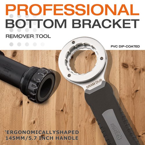 Super B Bicycle Bottom Bracket Tool - Compatible with Shimano Hollowtech II,BB9000, BBR60and SRAM Dub Bottom Brackets- Removing Bike Bottom Brackets for Bicycle Repair and Maintenance (TB-BB42)