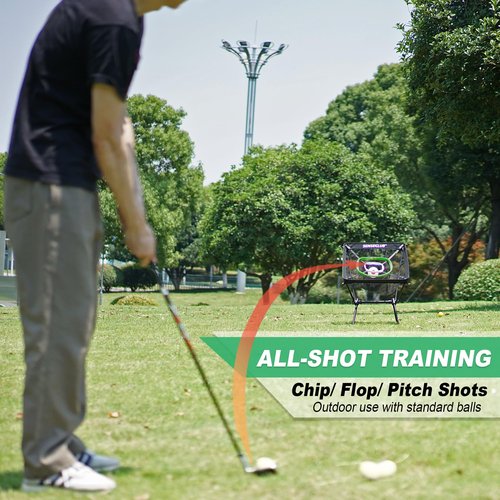 SENSECLUB Chipping Net, Indoor Chipping Net and Mat, Golf Practice Target with Tee and Balls, Outdoor Backyard Golf Game Gifts for Golfer