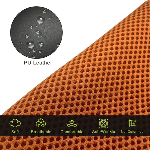 WEIMELL Golf Cart Seat Covers for EZGO RXV Front Seat Covers Thicken Breathable Mesh with Vinyl Leather Fits OEM Ordinary Cushion Covers No Nail Gun Easy to Install Black & Orange