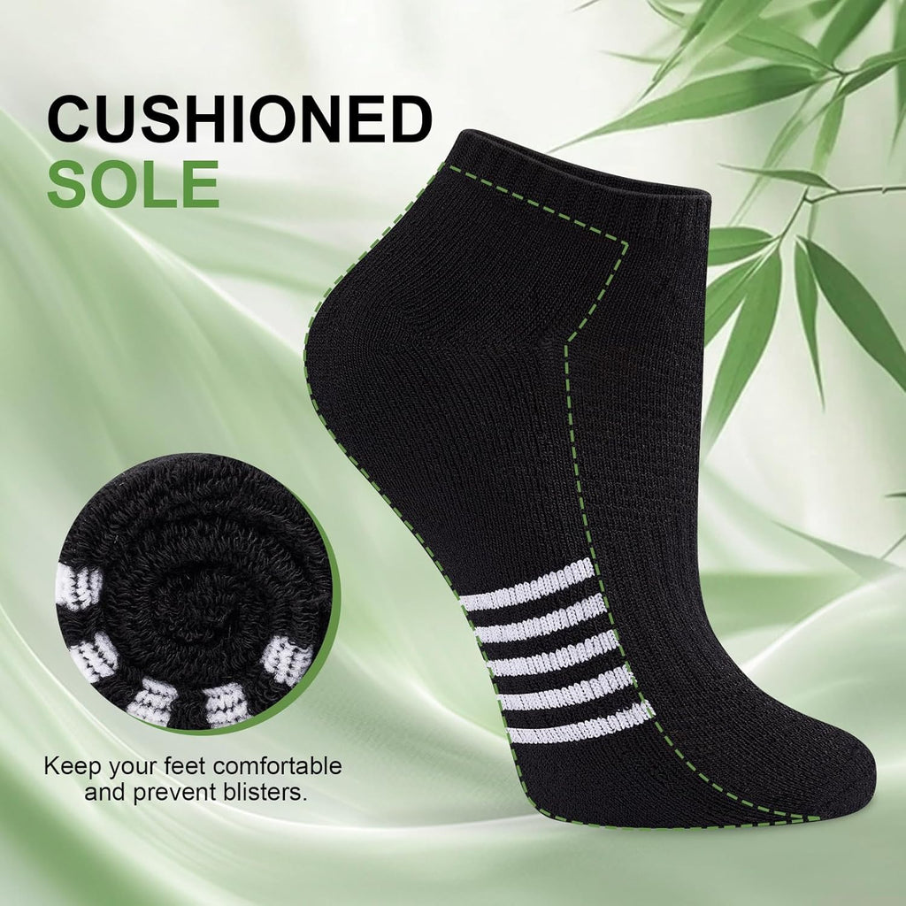Skiennix Ankle Socks for Women - 6 Pairs Bamboo Viscose, Breathable & Moisture-Wicking, Low Cut