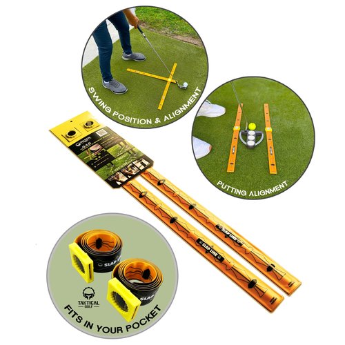 Compact Golf Alignment Sticks & Swing Aid | Pocket-Sized, Modular Ruler System for Fixing Slice, Takeaway, Stance, Putting & Posture | Indoor/Outdoor Golf Trainer