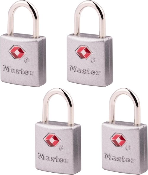 Master Lock Brass TSA Approved Luggage Locks - Keyed Padlocks for Suitcases & Backpacks | 4 Pack