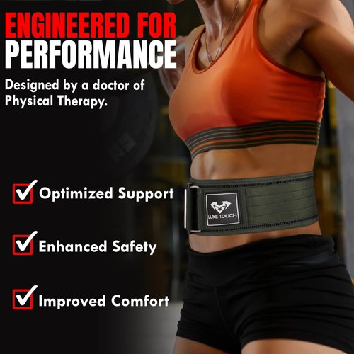 LUXE-TOUCH 4 Inches Nylon Weightlifting Belt with Quick-Release Buckle, Belt for Cross Working out, Bodybuilding, Power Lifting. Deadlift Training Belt, Adjustable Weight Lifting Spine Support (Green, X-Large (40" - 45"))