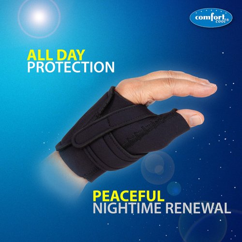Comfort Cool Thumb CMC Restriction Splint, Provides Direct Support For The Thumb CMC Joint While Allowing Full Finger Function, Right Hand, Medium Plus