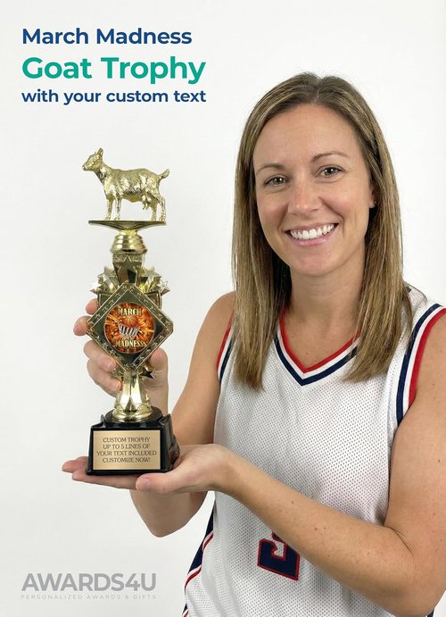 Awards4U Goat and Horse Butt Trophy Set - Personalized First and Last Place Trophies with Custom Plates
