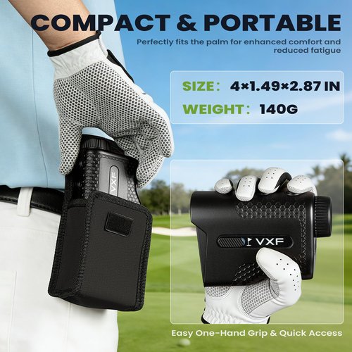 VXF Range Finder Golf, 1200 Yards with Flag Lock Vibration (Class 1 Safe Laser), 6.5X Magnification, USB-C Rechargeable (Golf Accessories for Men)