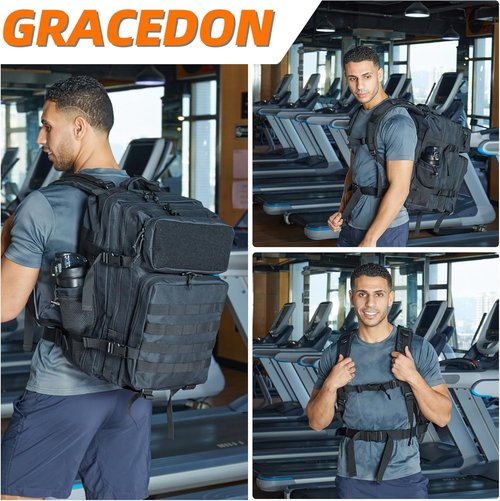 Gracedon Tactical Backpack - 45L Military Molle Assault Rucksack for Men & Women | Khaki Color