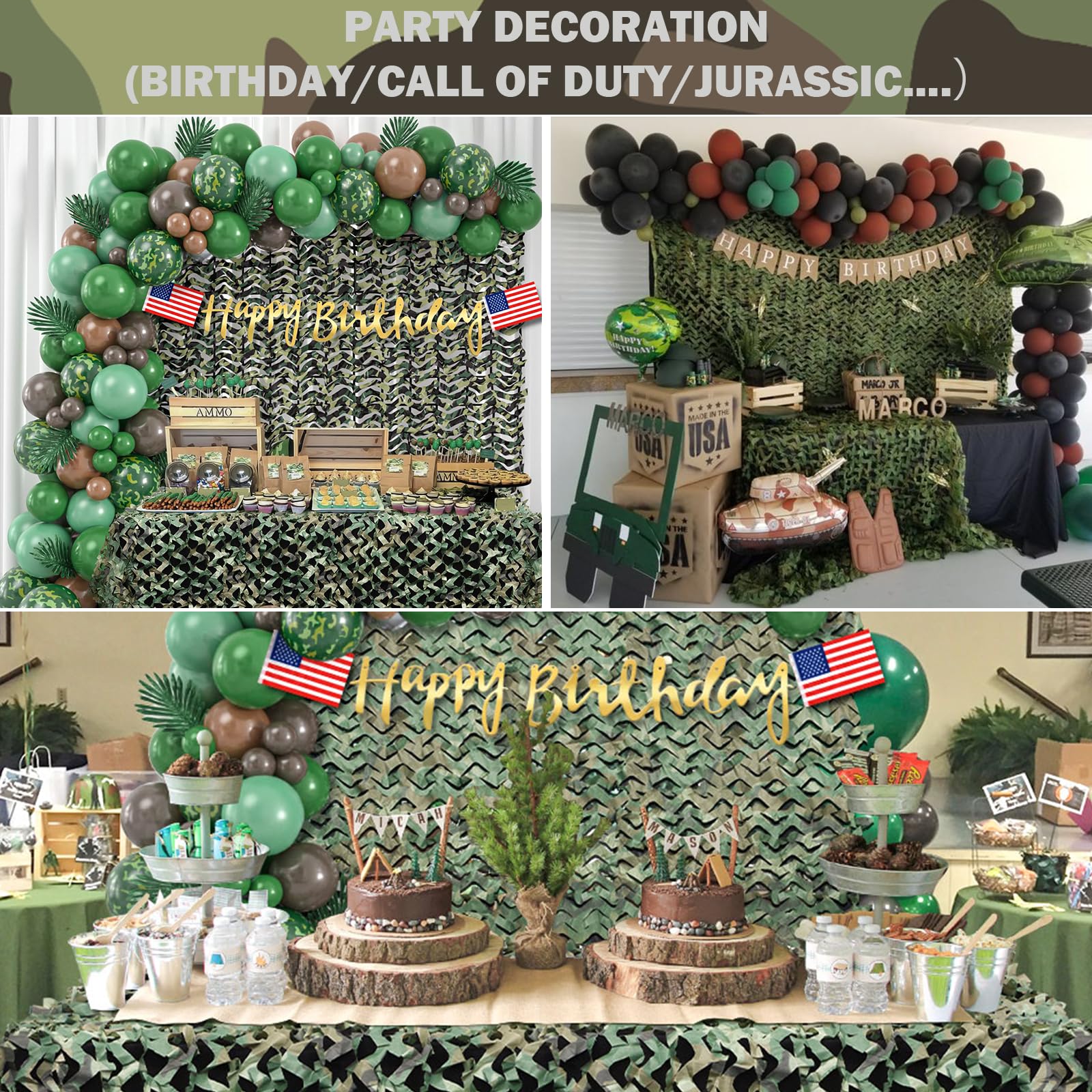 Yeacool Camo Netting Camouflage Netting Bulk Roll Burlap Camo Tarp Sunshade Net for Hunting Blind Military Dinosaur Birthday Theme Party Decoration (Woodland Camo, 4.9ftx26.2ft, 1.5m*8m)