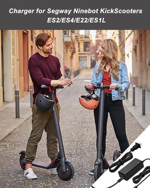 VHBW 42V RCA Scooter Charger for G30 G30P G30LP MAX G2 E3 Pro E3 DLX2 Pro, Compatible with Segway Ninebot Electric Scooter, 1.7A Charging Adapter, 8mm Round Plug with LED Indicator