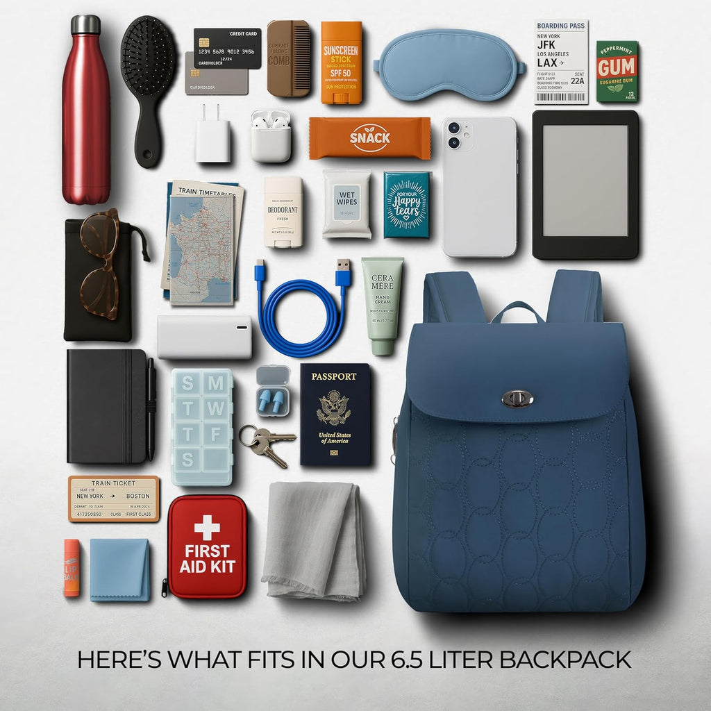 Travelon Anti-Theft Compact Backpack - Secure Design for Travel | Lightweight & Versatile
