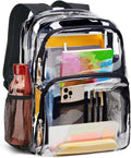 Vorspack Clear Backpack - Heavy Duty Transparent Bookbag for College & Travel | Large Black Design