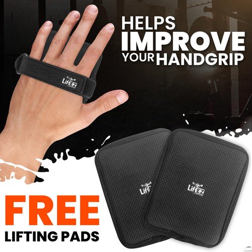 LiftEZ Weightlifting Grip Pads for Men & Women – The Ultimate Alternative to Gym Gloves - Lifting Hand Grips for Powerlifting, Bodybuilding, Calisthenics, CrossFit & Home Workout - with FREE Grip Pads
