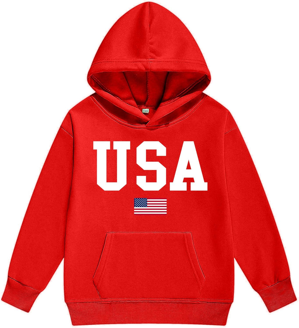 Vivimeng Boys USA Hoodie Set - American Flag Sweatshirt Suit for Kids | Stylish Pullover Outfit