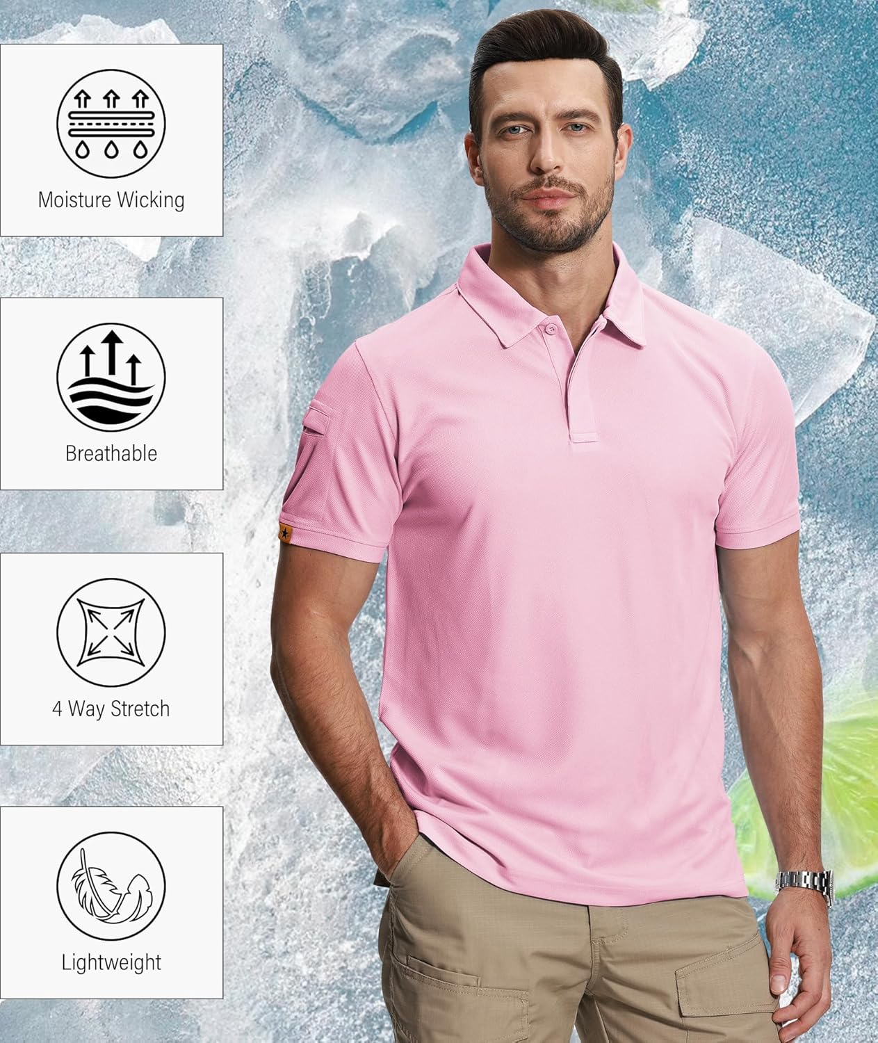 ZITY Men's Polo Shirts - 5 Pack Short Sleeve Moisture-Wicking Sports & Golf Tees | Summer Colors
