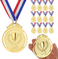 Gold Medal | 12-Piece Kids Reward Medals with Neck Ribbons - Olympic Style, 2-Inch Prizes for Sports & Competitions