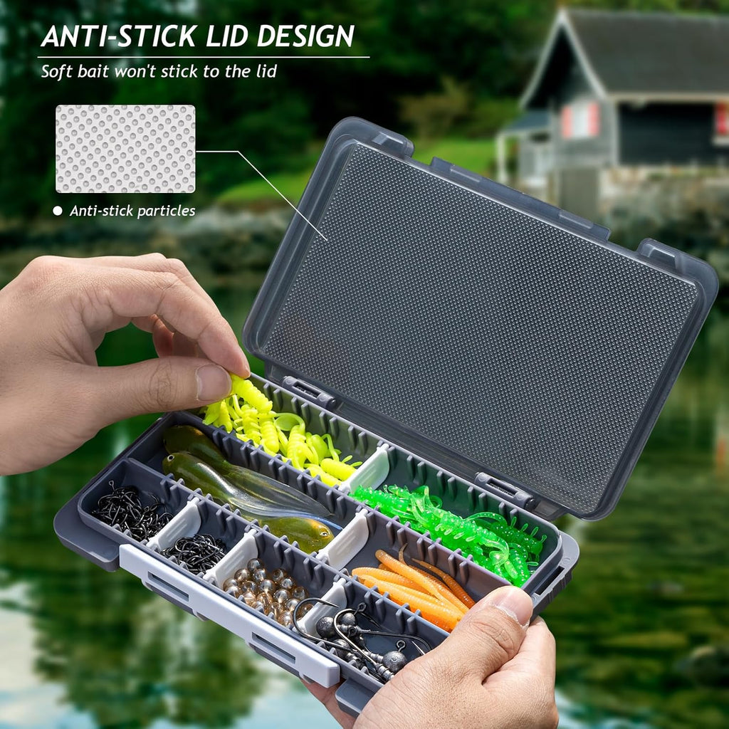 QualyQualy Fishing Tackle Box - Small Organizer with Removable Dividers | 2-in-1 Mini Hook Storage