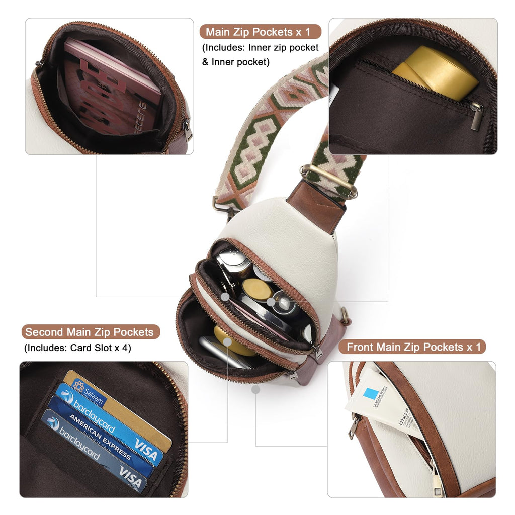 CLUCI Crossbody Bags for Women Men,Leather Sling Bag Cross Body Backpack for Woman Gifts for Women Birthday Unique