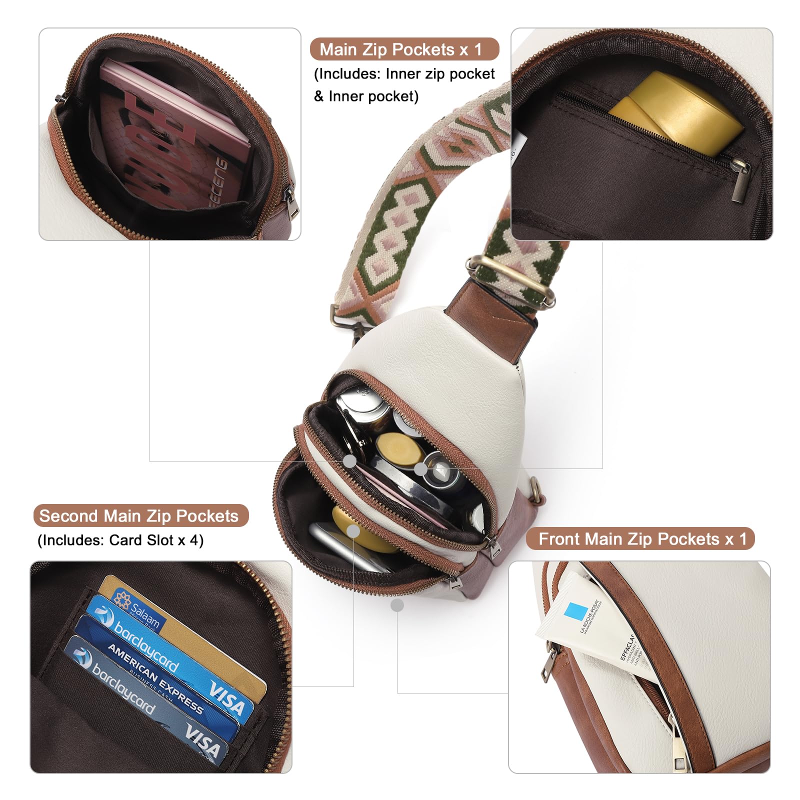 CLUCI Crossbody Bags for Women Men,Leather Sling Bag Cross Body Backpack for Woman Gifts for Women Birthday Unique