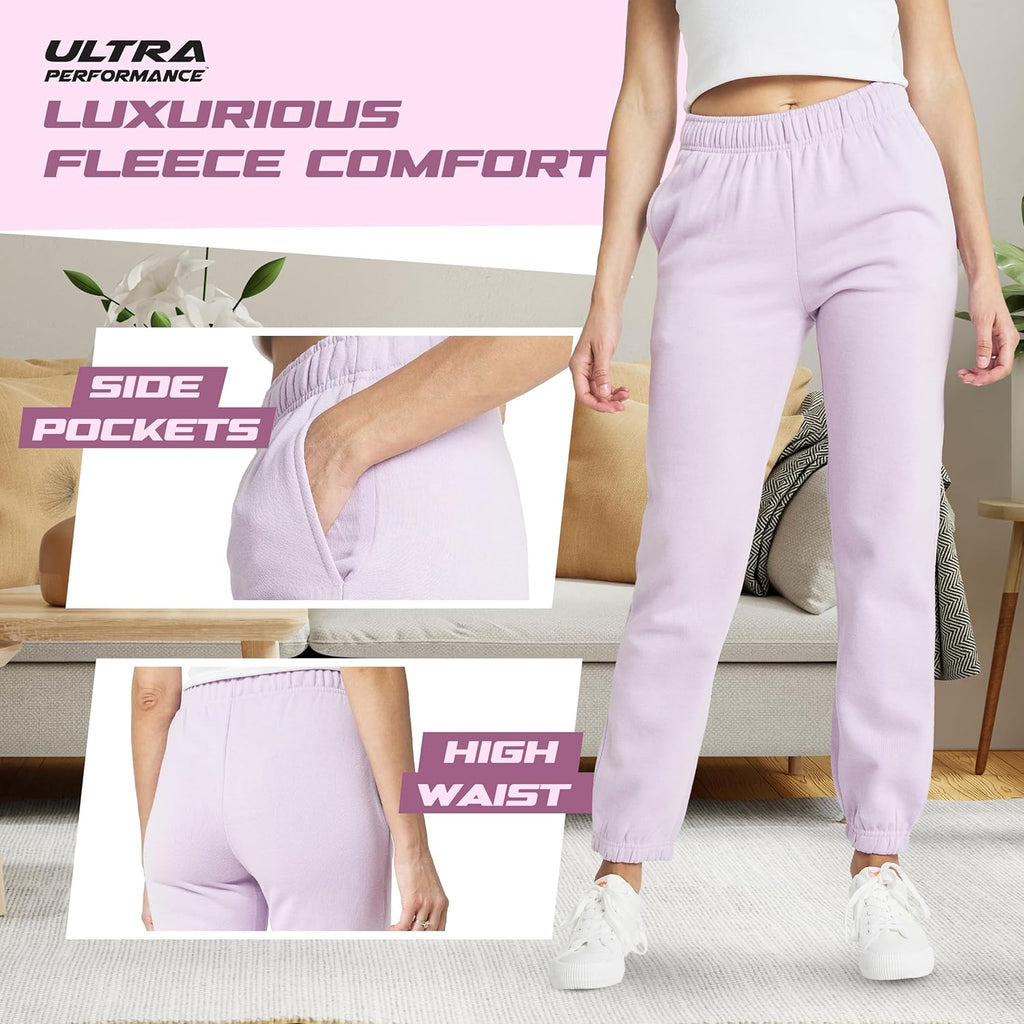 Skiennix Women's Sweatpants - Ultra Performance Cotton Joggers | 3-Pack Fleece Gym Pants