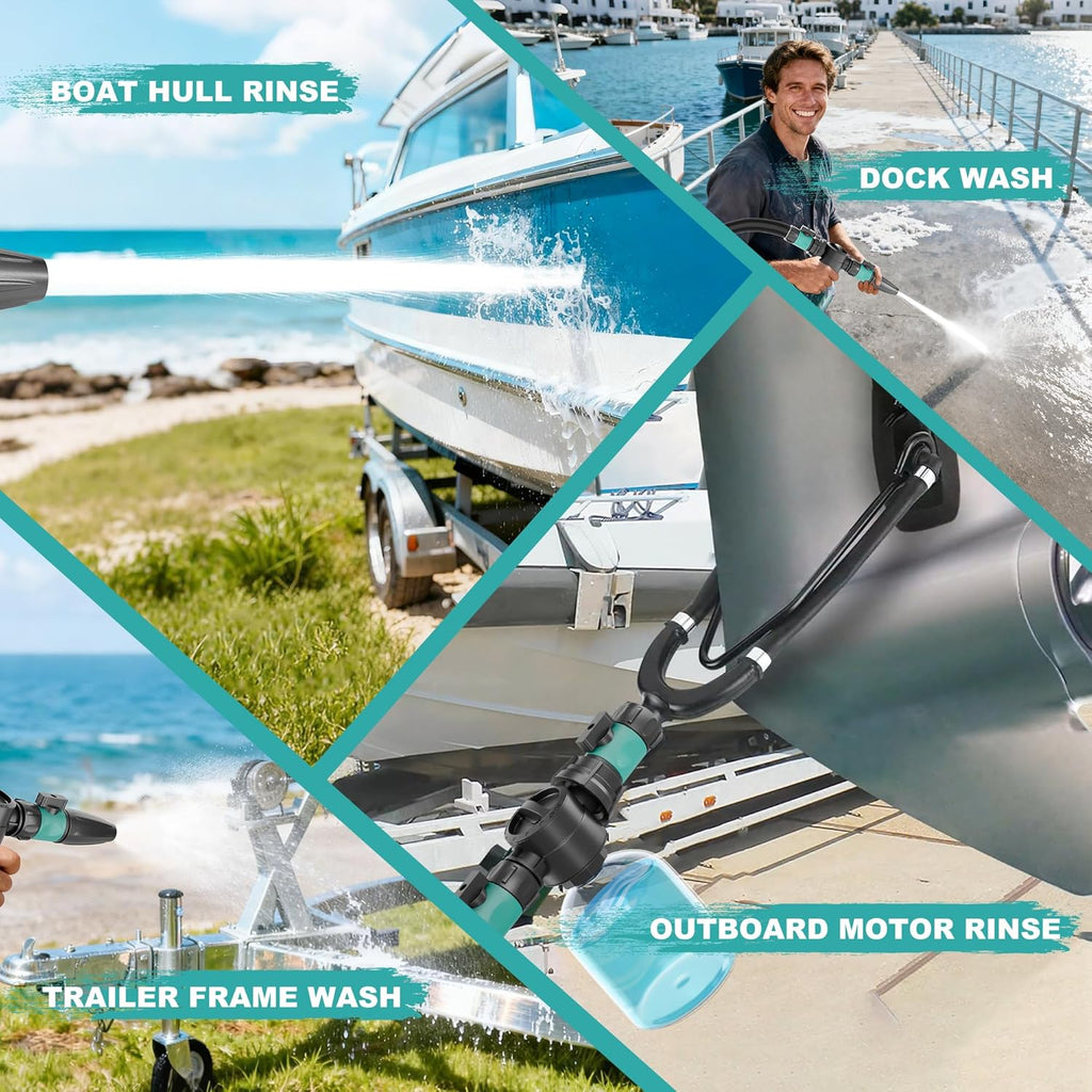 **Salt Remover Flush Kit by [Brand Name] | 500ml High Capacity Bottle - Dual Control Water & Soap Switch - 3 Spray Modes for Boats & Cars**
