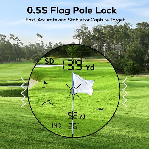 1200 Yards Range Finder Golf with Slope, 7X Magnification Range Finder, Lightweight Portable Rechargeable Rangefinder, Flag Lock Vibration, Switch for Legal, Range Finders for Golf Accessories