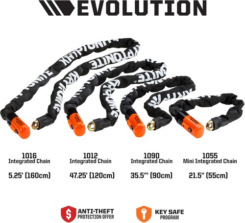 Kryptonite Evolution 1055 Mini Bike Chain Lock - 1.8 Feet Long Heavy-Duty Anti-Theft Steel Chain for E-Bike, Motorcycle, Scooter, Bicycle, Fence