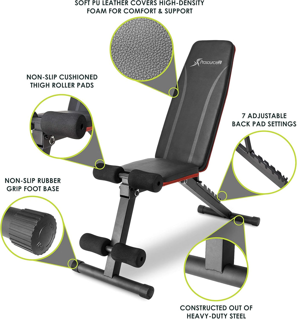ProsourceFit Weight Bench - Versatile Weight Training Equipment for Home & Gym Fitness