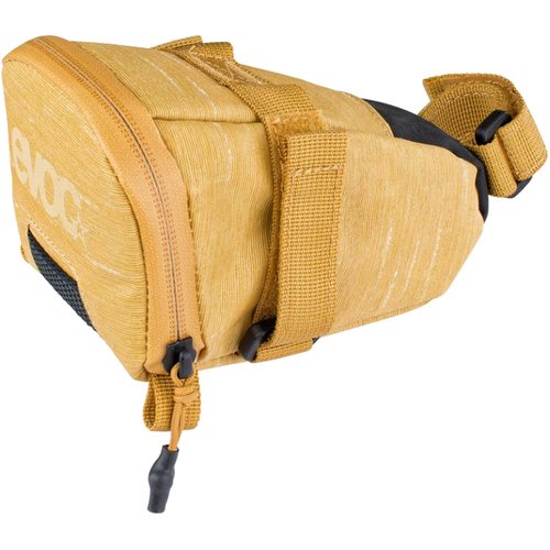 EVOC SEAT BAG TOUR saddle bag, Bicycle frame bag for more storage space on the seat post (size: L, 1L storage space, abrasion-resistant, water-repellent, Hypalon reinforcement), Clay Yellow