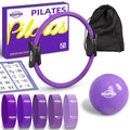 ROSAPOAR Pilates Kit - 14" Pilates Essentials Kit for Women, Pilates Ring Set - Magic Circle with 9'' Yoga Ball for Home Workouts, Toning & Core Sculpting Pilates Equipment - Purple