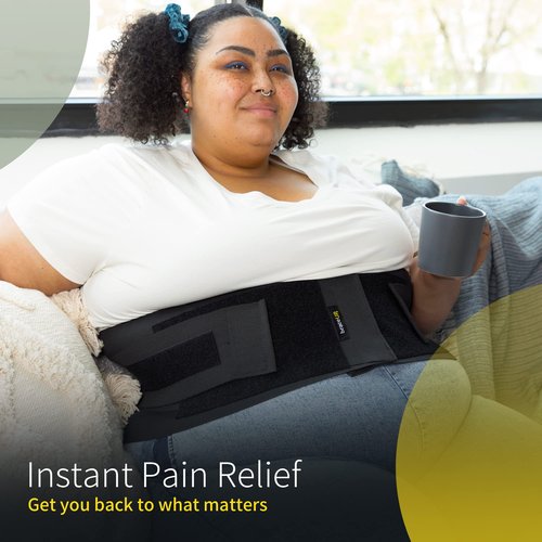 BraceUP Plus Size Back Brace for Woman and Man - Extra Large Lower Back Support with Straps and Compressions, Back Pain Relief, Abdominal Plus Size Binder (3XL 52-62 In)