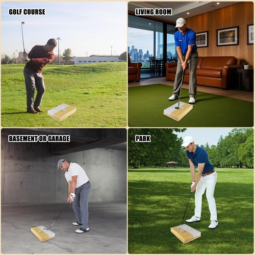 Golf Bunker Practice Mat – Dual Sand Trap Trainer with Shallow & Deep Pit Simulation – Portable 15.7"x11.8" Golf Chipping Mat for Indoor & Outdoor Practice – for All Skill Levels