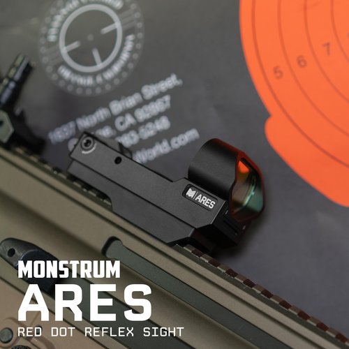 Monstrum Ares Open Reflex Red Dot Sight for Rifles and Long Guns | with Shake Awake Illumination