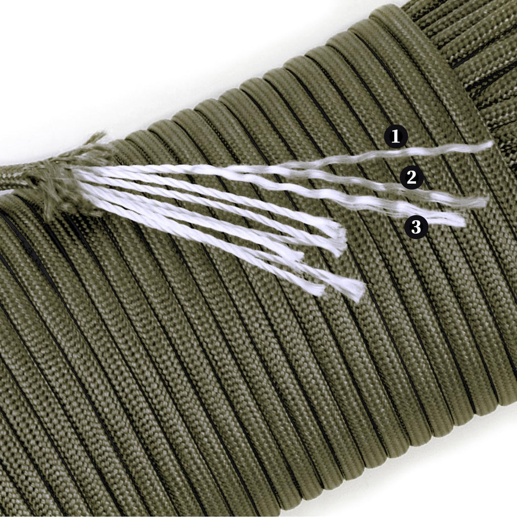 Paracord 550 lb - 7 Strand Nylon Parachute Rope | 50ft Black Cord for Camping & Outdoor Use