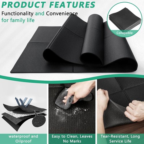Foldable Treadmill Mat - 68"x24" | 1/4" Thick Noise-Reducing Floor Protector for Home Gym