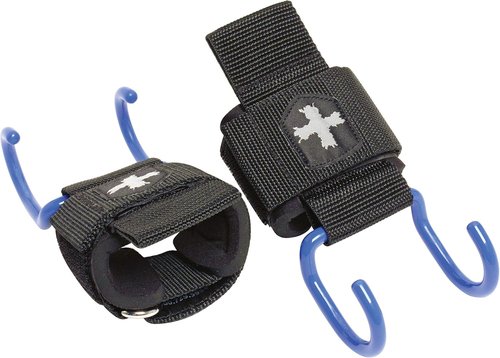 Harbinger Lifting Hooks - Durable Black and Blue Weightlifting Accessories for Enhanced Grip