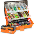 PLUSINNO Large Fishing Tackle Box - 3 Layers with 415Pcs Lures, Pliers & Accessories | Ideal Gift for Men