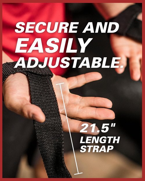 Harbinger Padded Cotton Lift Straps - Soft Neotek Wrist Pads for Ultimate Support - 21.5" Length, 1.5" Width