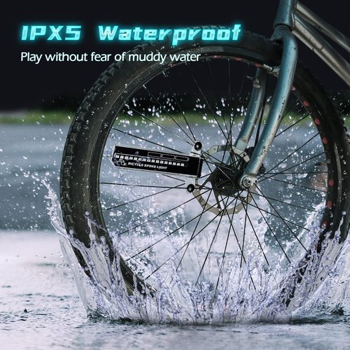 PRUNUS Rechargeable Long LED Bike Wheel Lights. Waterproof Bicycle Spoke Lights with Rechargeable Batteries.for Safe Cycling,for Kids Girls Boys Adults Mountain Bike BMX Bike Folding Bike