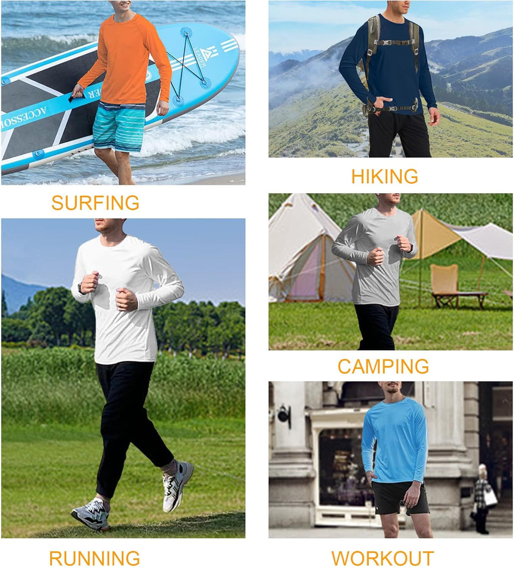 Skiennix Men's Swimming Shirt - Short Sleeve UPF 50 Quick Dry Rash Guard for Fishing & Running