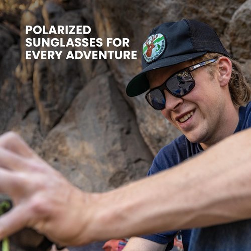 Suncloud Respek Polarized Sunglasses – 100% UV Protection – Comfortable Fit, Trendy Design – for Men & Women – Matte Crystal + Polarized Blue Mirror Lenses