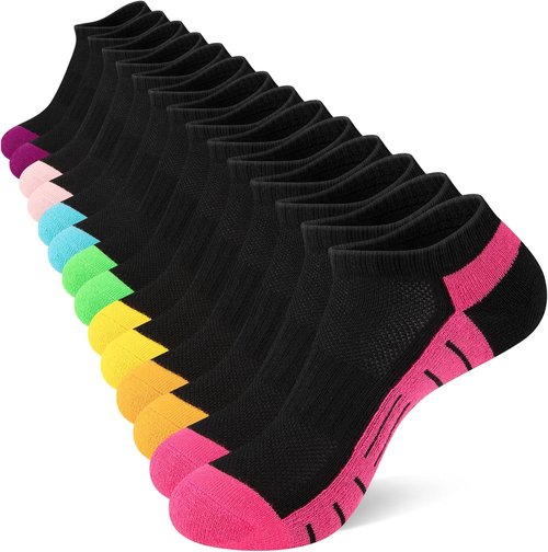 Heatuff Women's Athletic Ankle Socks - Cushioned Low Cut Running Socks | 7 Pairs