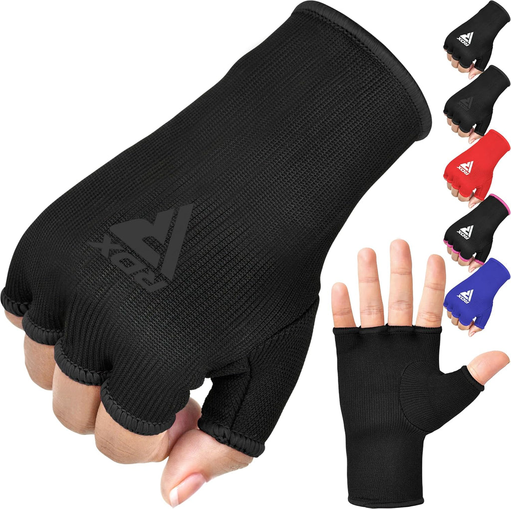RDX Boxing Hand Wraps - Half Finger Elasticated Inner Gloves for Men & Women | Fist Protection for MMA & Kickboxing