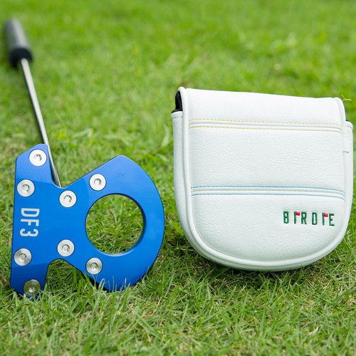 Golf Headcovers Elegant Embroidery Premium Leather Golf Club Head Covers Birdie Driver Cover Fairway Wood Cover Hybrid Headcover Golf Mallet Putter Cover for DF3(Putter Cover for DF3)