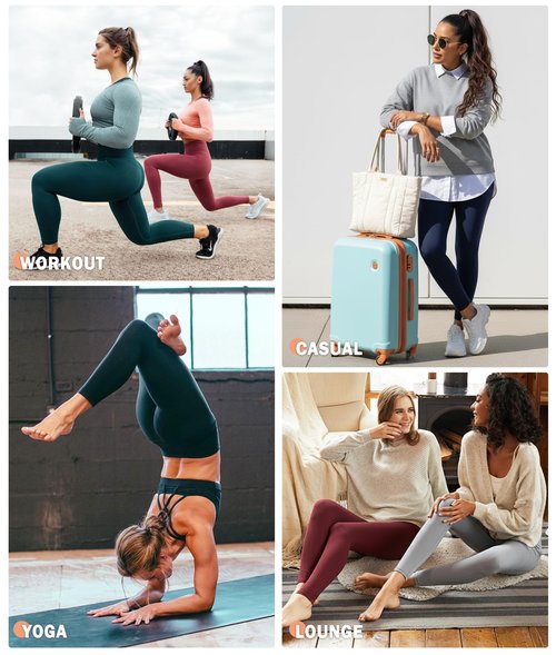 NEW YOUNG 3 Pack Leggings with Pockets for Women,High Waisted Tummy Control Workout Yoga Pants