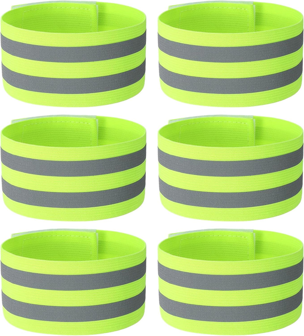 Skiennix Reflective Arm Bands - Adjustable Elastic for Runners & Night Walking | 6PCS Set