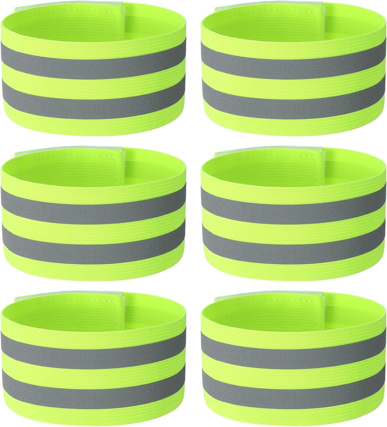 Skiennix Reflective Arm Bands - Adjustable Elastic for Runners & Night Walking | 6PCS Set